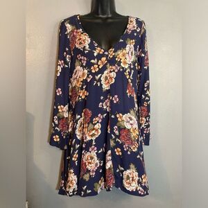 Blue Rain navy blue floral dress